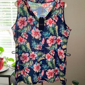 Floral v neck tank top